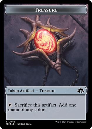 Treasure (Ripple Foil) // Copy Double-Sided Token (MH3-34 // 1) - Modern Horizons 3 Foil