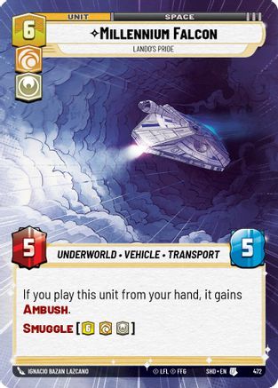 Millennium Falcon - Lando's Pride (Hyperspace) (472) - Shadows of the Galaxy Foil