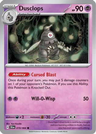 Dusclops 019/064 - Reverse Holofoil SV Shrouded Fable - Common