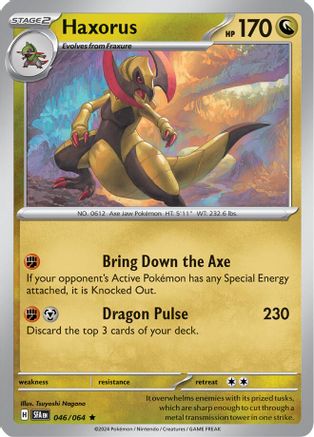Haxorus 046/064 - Reverse Holofoil SV Shrouded Fable - Rare