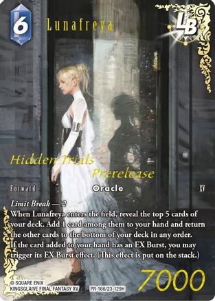 Lunafreya LB (Prerelease Promo) (PR-166/23-129H) - Hidden Trials Foil