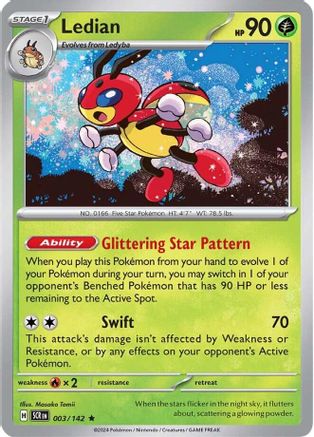 Ledian 003/142 - Holofoil SV07 Stellar Crown - Rare