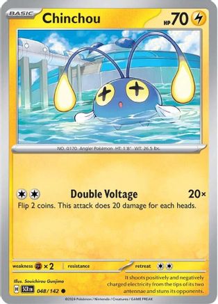 Chinchou 048/142 - Reverse Holofoil SV07 Stellar Crown - Common