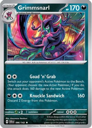 Grimmsnarl 096/142 - Holofoil SV07 Stellar Crown - Rare