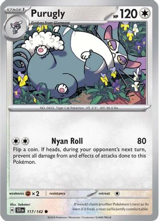 Purugly 117/142 - Reverse Holofoil SV07 Stellar Crown - Common