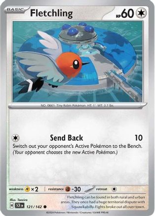 Fletchling 121/142 - Reverse Holofoil SV07 Stellar Crown - Common