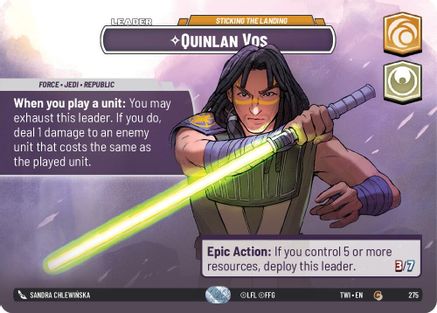 Quinlan Vos - Sticking the Landing (Showcase) (275) - Twilight of the Republic Foil
