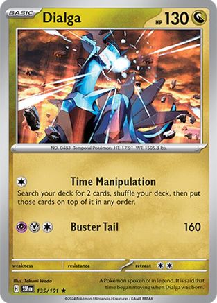 Dialga 135/191 - Reverse Holofoil SV08 Surging Sparks - Rare