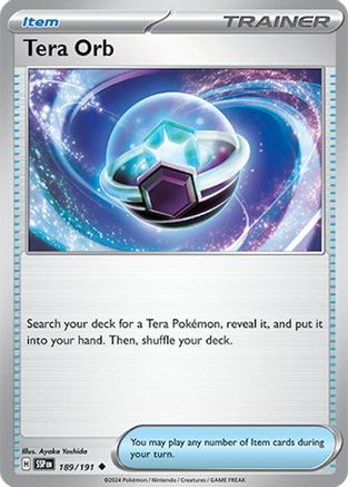 Tera Orb 189/191 - Reverse Holofoil SV08 Surging Sparks - Uncommon