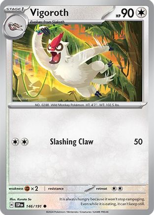 Vigoroth 146/191 - Reverse Holofoil SV08 Surging Sparks - Common