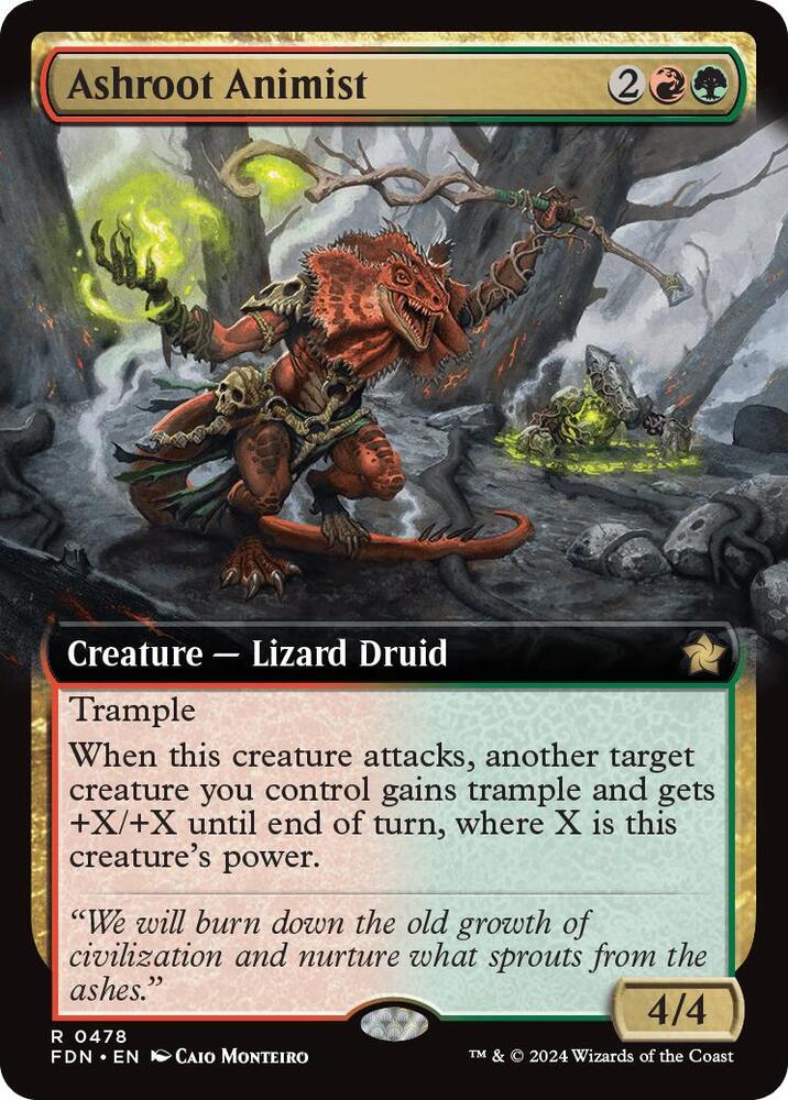 Ashroot Animist (Extended Art) / R / FDN (FOIL)