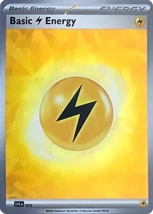Basic Lightning Energy (Cracked Ice Holo) 012 - Holofoil SV07 Stellar Crown - Common