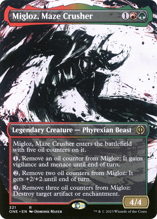 Migloz, Maze Crusher (ONE-321) - Phyrexia: All Will Be One: (Showcase) (Borderless)