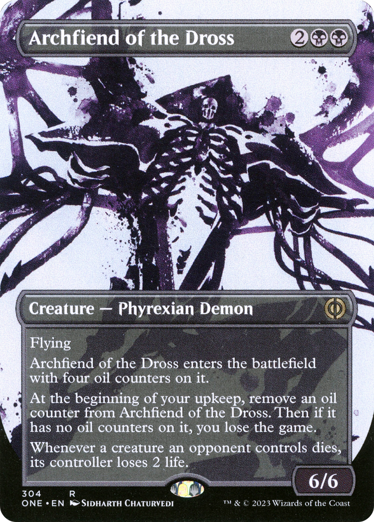 Archfiend of the Dross (ONE-304) - Phyrexia: All Will Be One: (Showcase) (Borderless) Foil