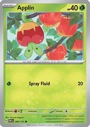 Applin 009/131 - Reverse Holofoil SV Prismatic Evolutions - Common