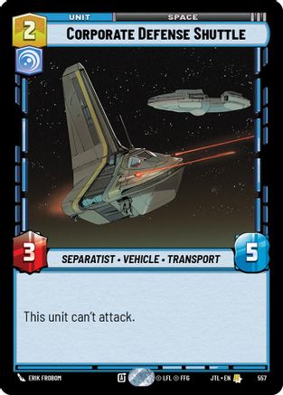 Corporate Defense Shuttle (Foil) (557) - Jump to Lightspeed Foil