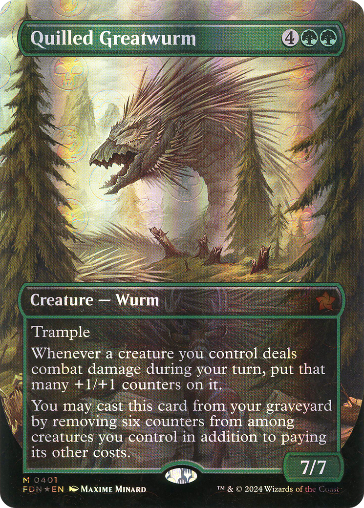 Quilled Greatwurm (FDN-401) - Foundations (Borderless) Foil