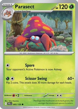 Parasect 005/159 - Reverse Holofoil SV09 Journey Together - Common