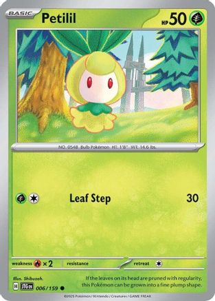 Petilil 006/159 - Reverse Holofoil SV09 Journey Together - Common