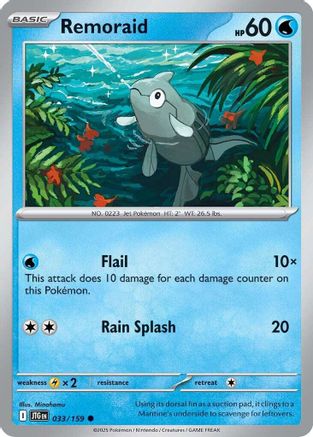 Remoraid 033/159 - Reverse Holofoil SV09 Journey Together - Common