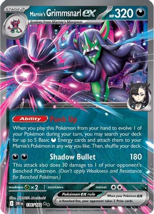 Marnie's Grimmsnarl ex 136 - Holofoil SV10 Destined Rivals - Double Rare