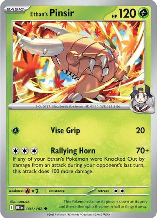 Ethan's Pinsir 001 SV10 Destined Rivals - Uncommon