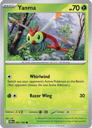 Yanma 002/182 - Reverse Holofoil SV10 Destined Rivals - Common