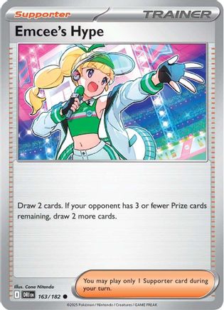 Emcee's Hype 163/182 - Reverse Holofoil SV10 Destined Rivals - Common