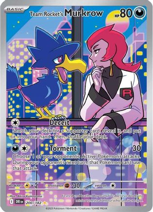 Team Rocket's Murkrow 200/182 - Holofoil SV10 Destined Rivals - Illustration Rare