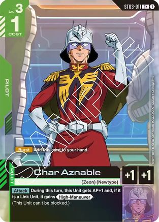 Char Aznable (C+) (ST03-011) - Starter Deck 03 Zeons Rush Holofoil