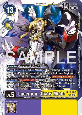 Lucemon: Chaos Mode (EX10-052) - Sinister Order Foil