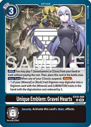 Unique Emblem: Gravel Hearts (EX10-069) - Sinister Order