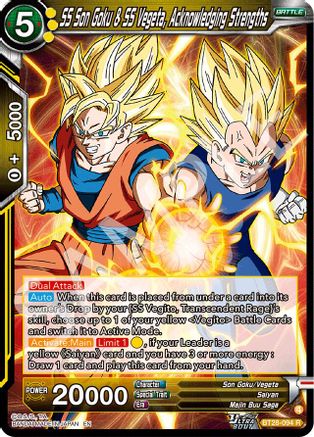 SS Son Goku & SS Vegeta, Acknowledging Strengths (PRISMATIC CLASH) Foil