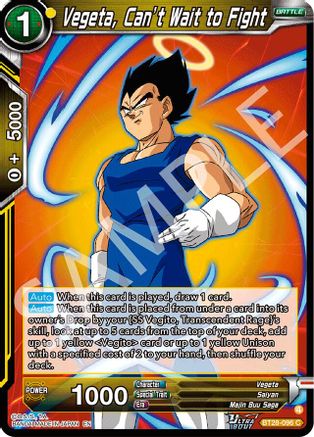 Vegeta, Can’t Wait to Fight (PRISMATIC CLASH) Foil