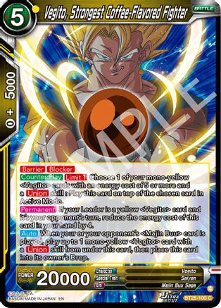 Vegito, Strongest Coffee-Flavored Fighter (PRISMATIC CLASH) Foil