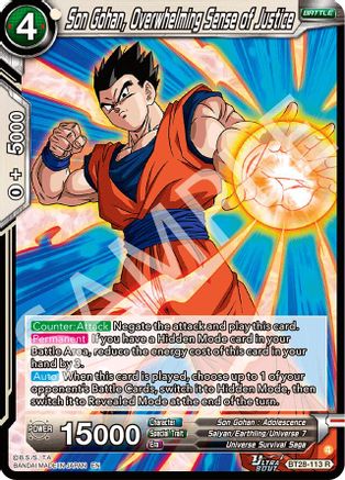 Son Gohan, Overwhelming Sense of Justice (PRISMATIC CLASH) Foil