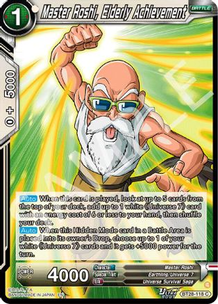 Master Roshi, Elderly Achievement (PRISMATIC CLASH) Foil