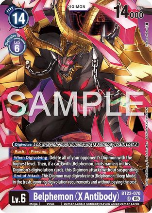 Belphemon (X Antibody) (BT23-070) - Hackers' Slumber Foil