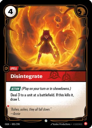 Disintegrate (005/298) - Origins