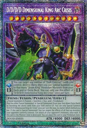 D/D/D/D Dimensional King Arc Crisis (Starlight Rare) (DOOD-EN035) - Doom of Dimensions 1st Edition