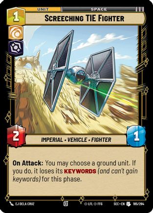 Screeching TIE Fighter (185/264) - Secrets of Power