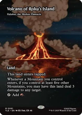 Volcano of Roku's Island - Valakut, the Molten Pinnacle (Borderless) (TLE-061) - Avatar: The Last Airbender: Eternal-Legal Foil