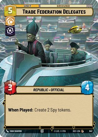 Trade Federation Delegates (Hyperspace Foil) (947) - Secrets of Power Foil