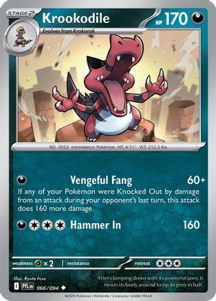 Krookodile 066 - Reverse Holofoil ME02 Phantasmal Flames - Uncommon