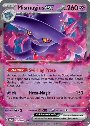 Mismagius ex 036/094 - Holofoil ME02 Phantasmal Flames - Double Rare