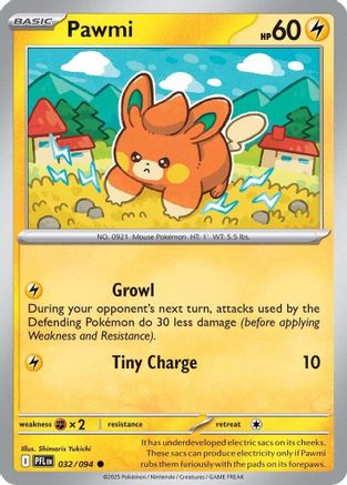 Pawmi 032 - Reverse Holofoil ME02 Phantasmal Flames - Common
