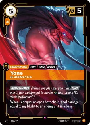 Yone - Blademaster (116/221) - Spiritforged Foil