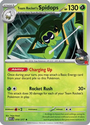 Team Rocket's Spidops 019 - Holofoil ME Ascended Heroes - Rare