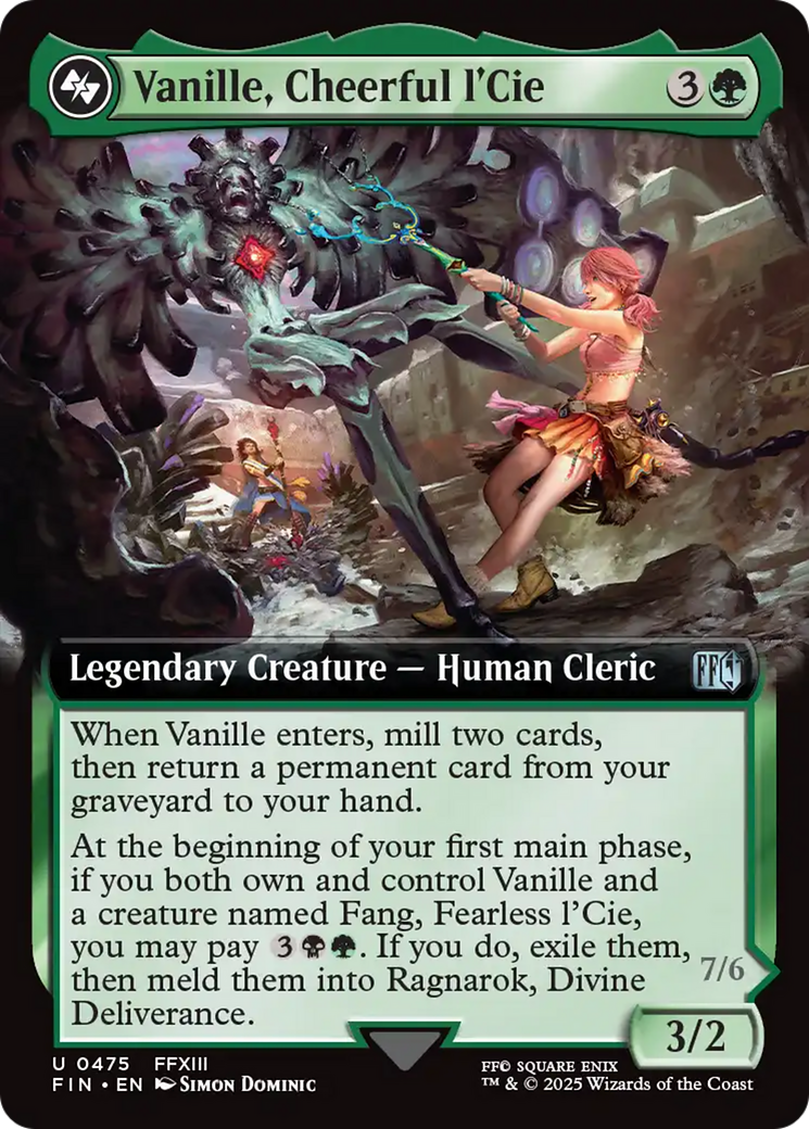 Vanille, Cheerful l'Cie (Extended Art) (FIN-475) - FINAL FANTASY: (Ext   Team Card Titan