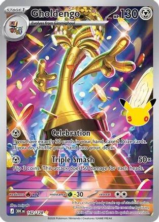 Gholdengo 142/128/128 - Holofoil ME 30th Celebration - Illustration Rare